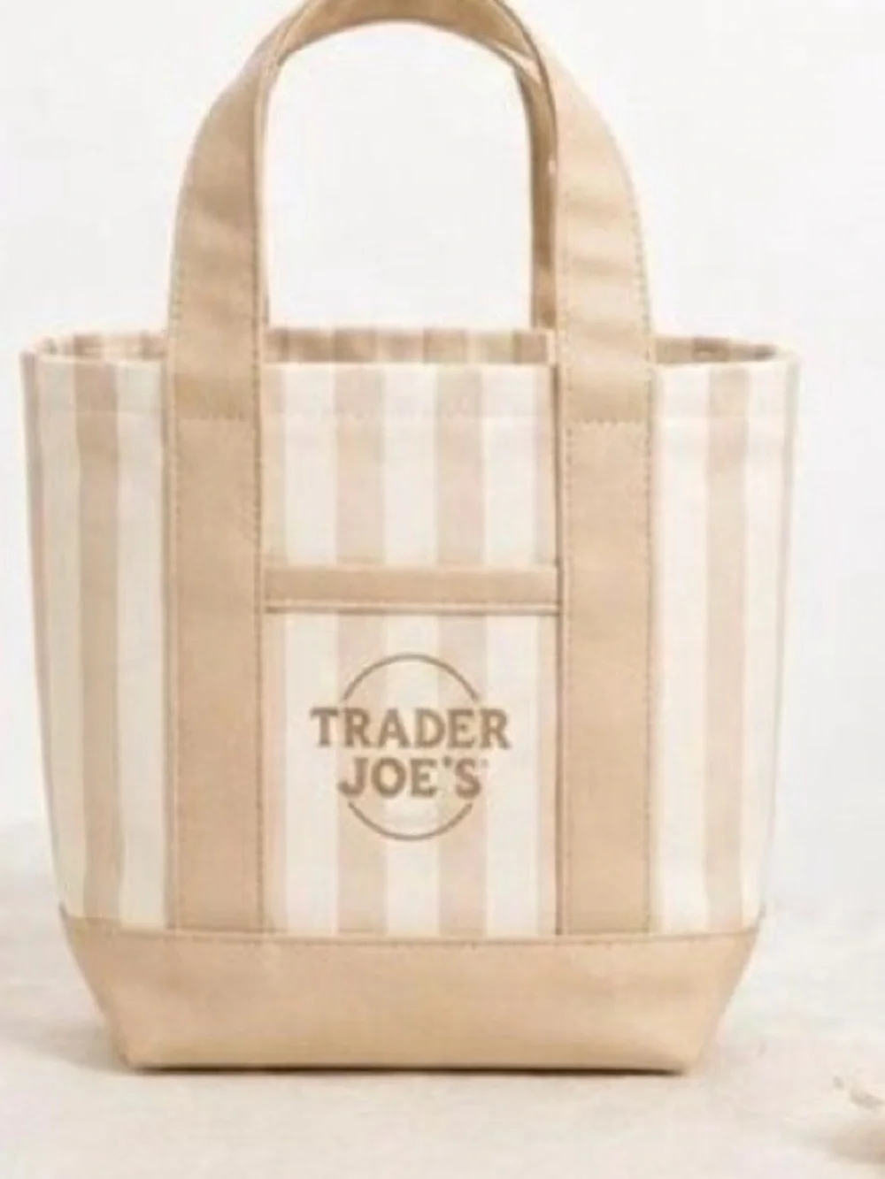 Trader Joe's Mini Tote Bag - tan